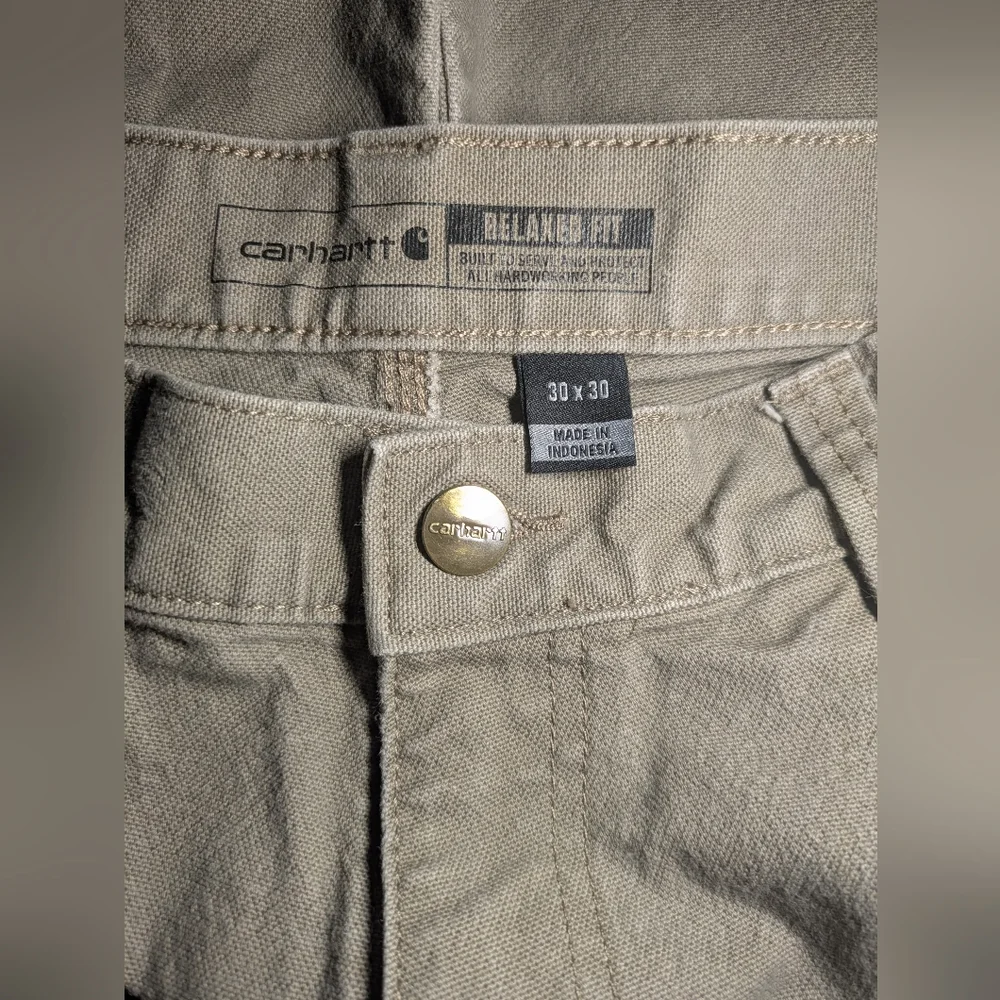 Carhartt Beige Work Pants Size 30x30 - Picture 4 of 11